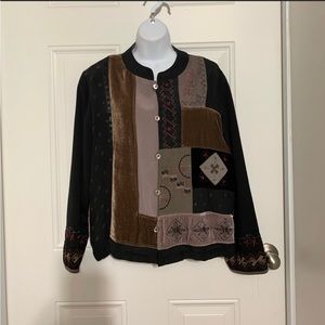Chico’s vintage patchwork jacket